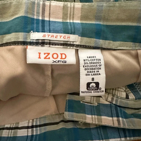 IZOD Preppy Plaid Green and Blue Skort Women’s Size 8 - Picture 2 of 4